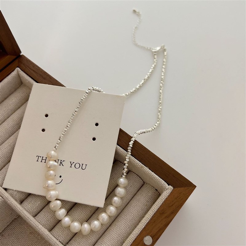 碎银几两项链女轻奢小众拼接碎银子淡水珍珠项链时间气质高级项链