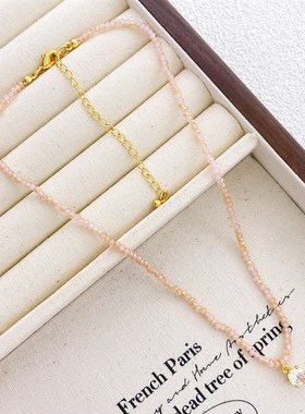 高级感小众设计时尚串珠项链女锆石吊坠轻奢气质新款爆款锁骨链