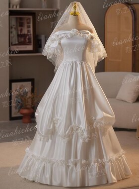 恋之辰法式古董出门复古缎面2025新款H轻婚纱在逃公主港风旅拍影