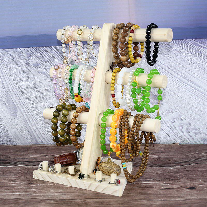 复古手串架腕表收纳架手链架实木展示架戒指托手饰可拆三层手镯架