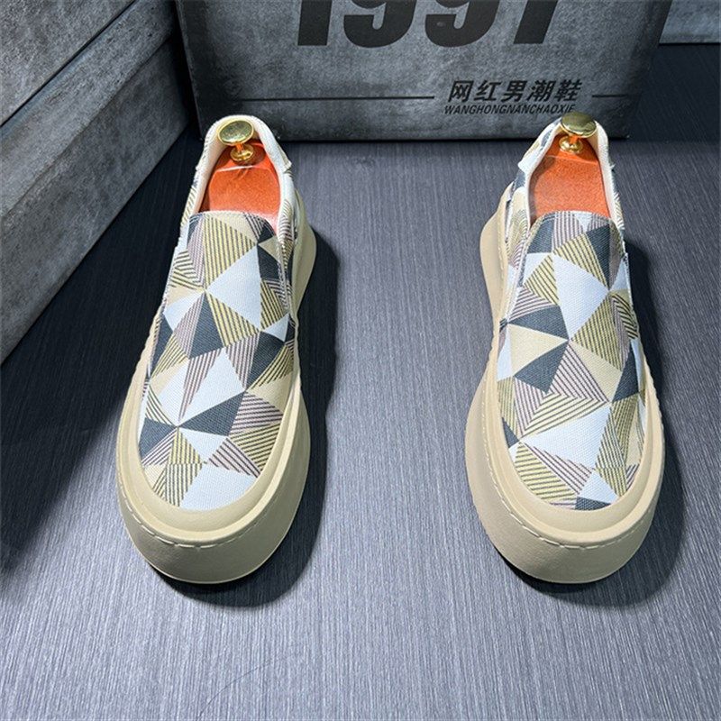 一脚蹬男鞋2024新款夏季透气迷彩帆布板鞋男款百搭潮流运动休闲鞋,流行男鞋,时尚休闲鞋,淘宝优惠券,粉丝福利购,淘宝优惠卷