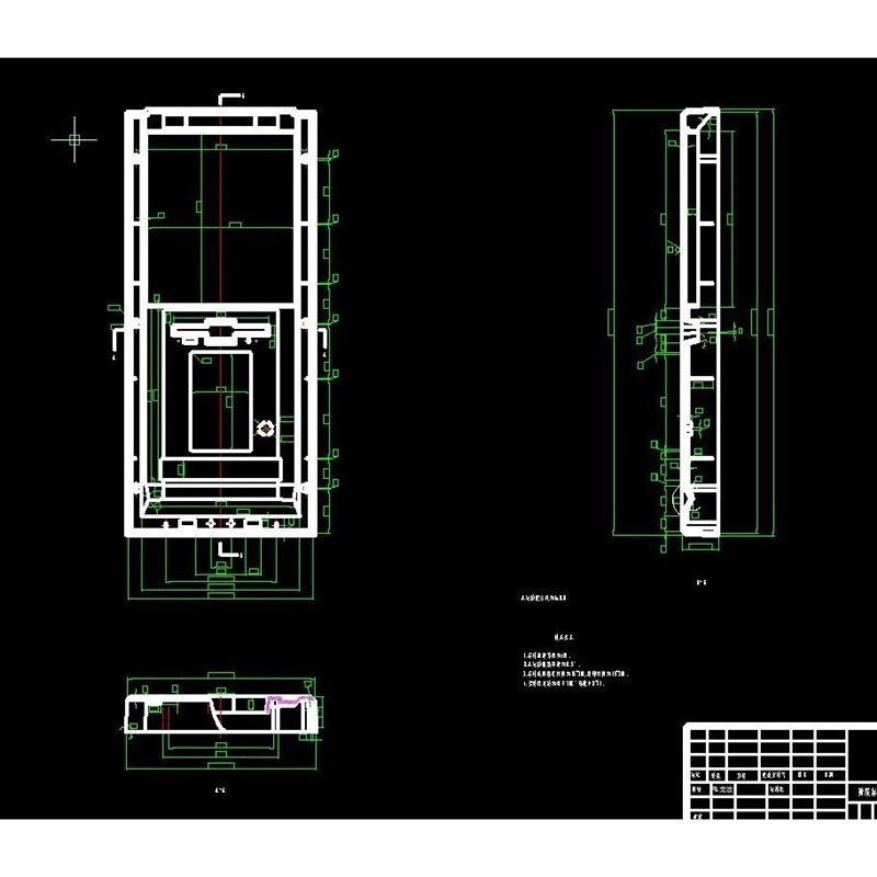 台式电脑机箱前面板模具设计2D图机械CAD素材