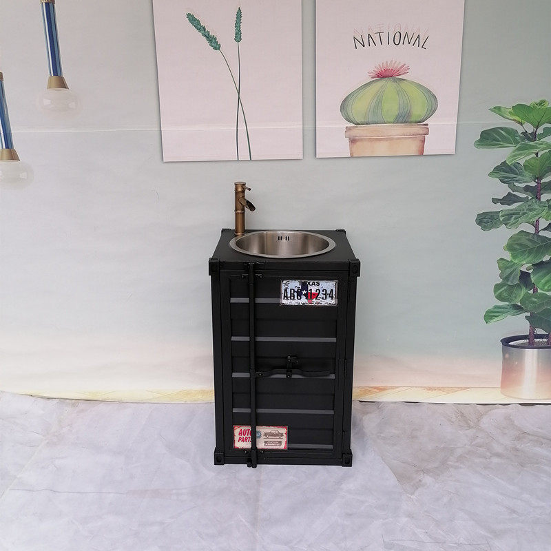 工业风集装箱创意洗手台盆柜组合一体洗手盆酒吧复古立柱式洗手台,家装主材,立柱盆,淘宝优惠券,粉丝福利购,淘宝优惠卷