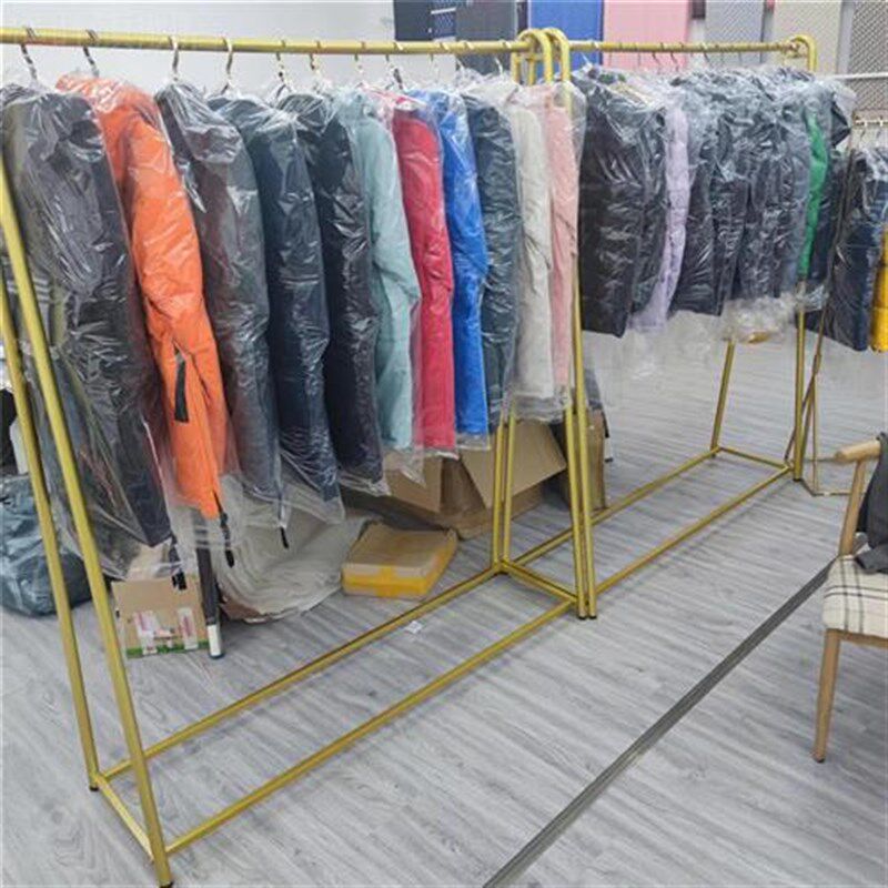 金色男女专用展示架装落地式婚纱带轮服装架服装店货架陈列架组合