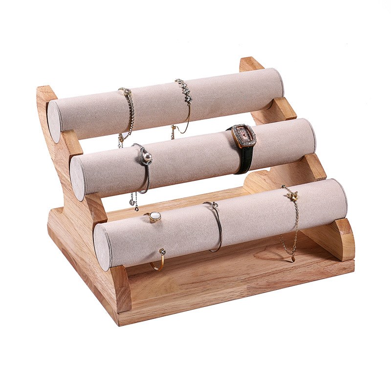 工厂多用木质手镯手链发圈展示架首饰收纳架珠宝柜台展示道具