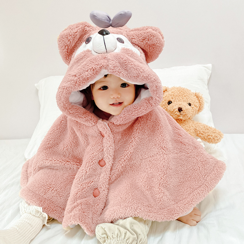 婴儿披风斗篷冬装外出防风寒男w女宝宝加厚0保暖1披肩2外套3岁满