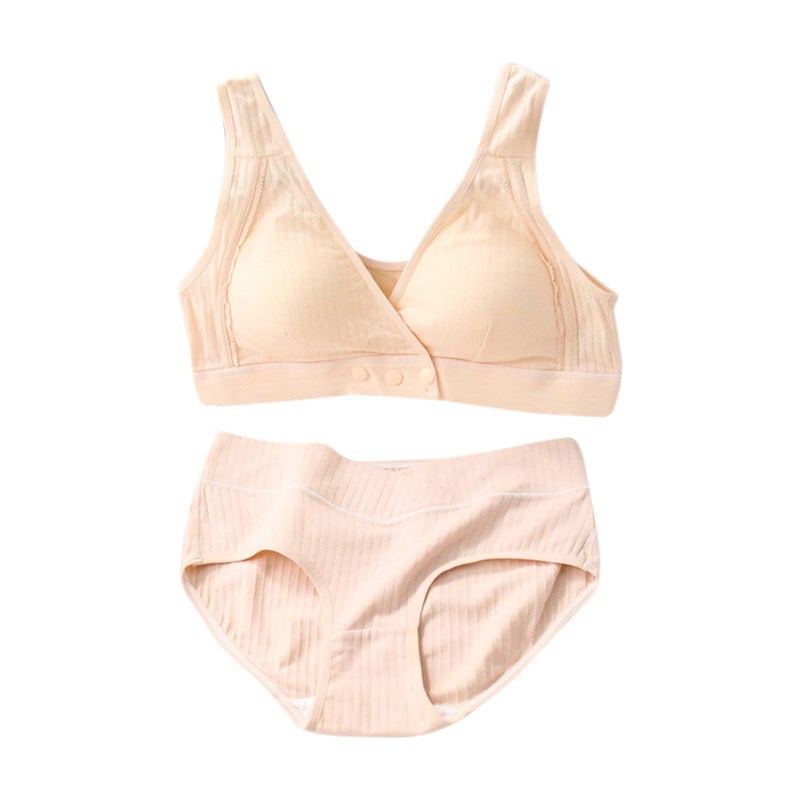 背心哺乳期文胸内裤套装孕产妇内衣裤配套套装前开扣加肥加大3XL