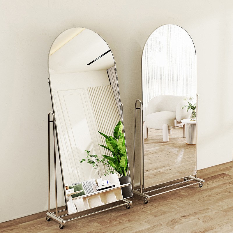 拱形镜子可移动跳舞蹈全身落地镜家用穿衣镜服装店显瘦美颜试衣镜