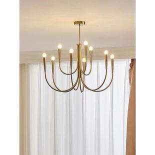 北欧客厅主灯中古风轻奢美式 蜡烛餐厅吊灯铁 法式 复古卧室设计师款