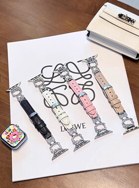 适用iWatchS11苹果表带S10通用皮Ultra3新款SE创意S9秋冬S8女款