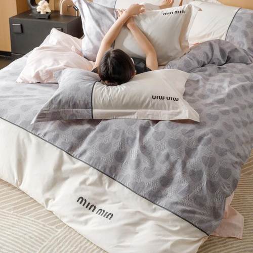 新款全棉四件套纯棉高级感床单刺绣被套轻奢床笠款床上用品