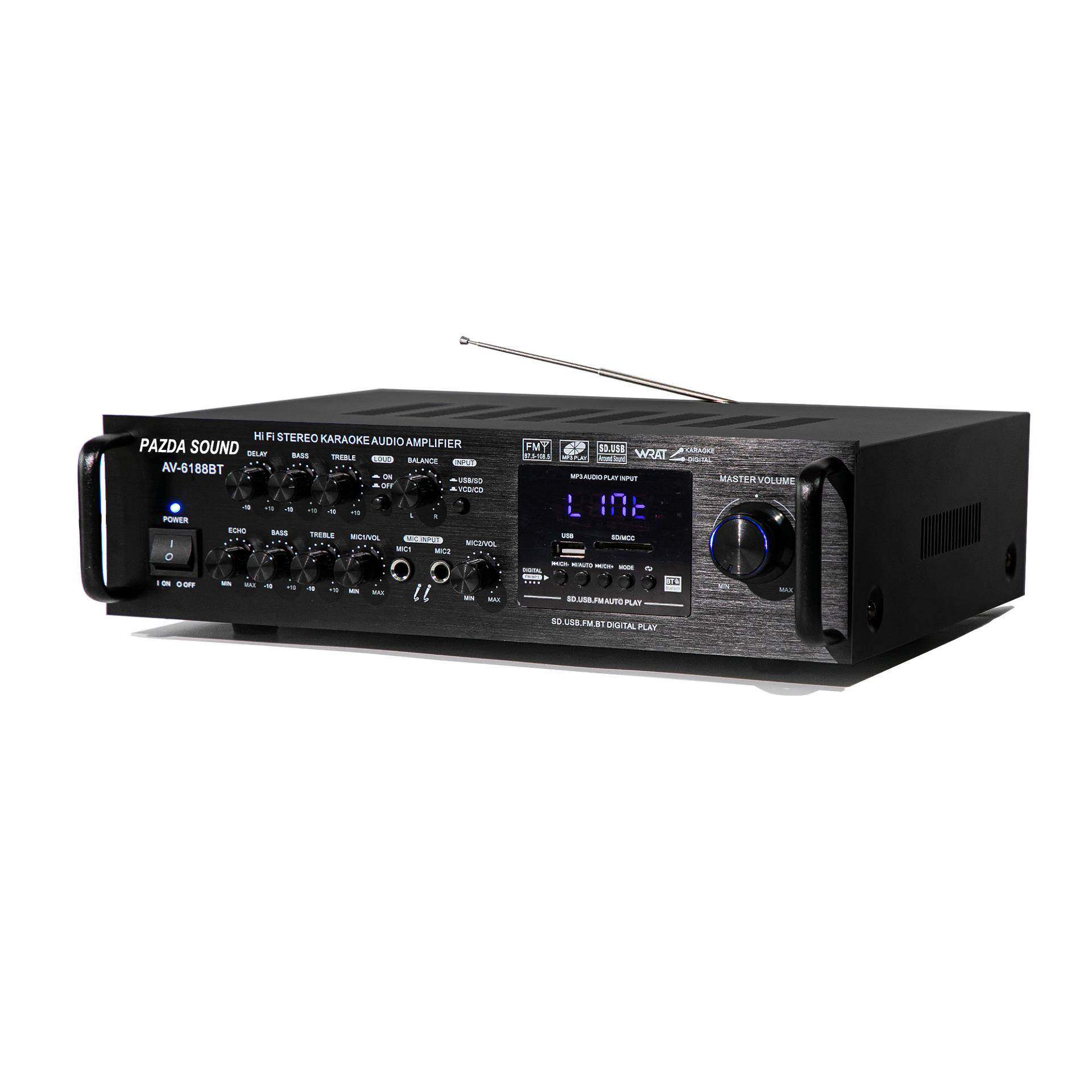 热销6188大功率音响功放机欧规110v12v220v卡拉OK大功率家用影
