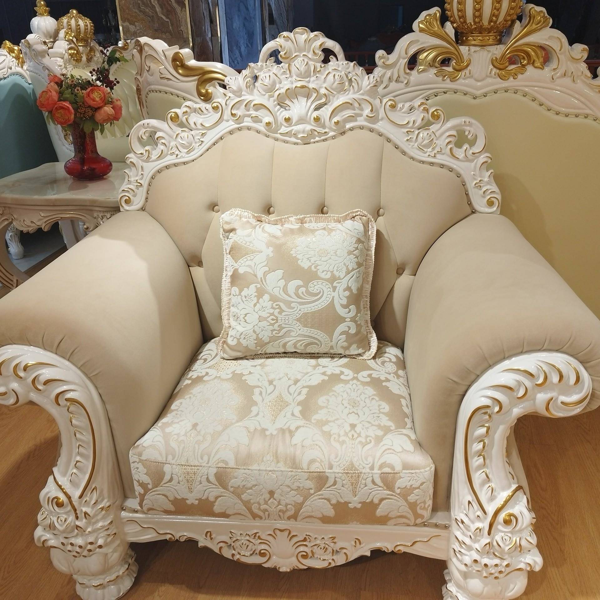 欧式布艺沙发组合四季通用防滑绒布客厅简欧大小户型123实木沙发