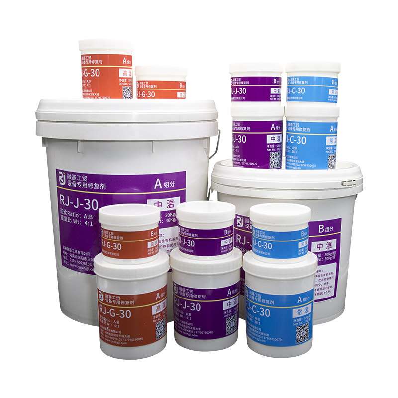 RJ-G-30高温耐磨颗粒胶 沉降槽脱硅槽脱硫塔烟道防腐耐磨涂层30kg