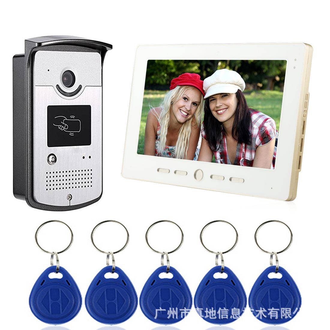 家用别墅型可视门铃防水型10寸高清带四路监控IP55刷卡门禁一体机