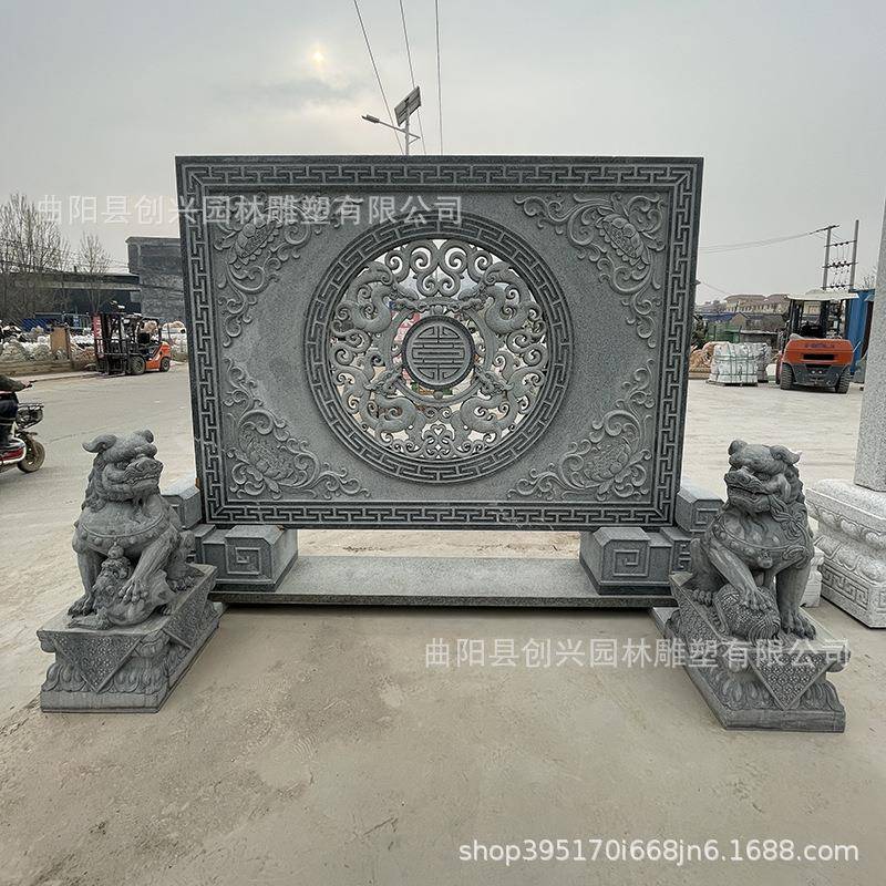 石雕浮雕壁画庭院透雕影壁墙石材照壁玄关迎门屏风影背壁挂石艺