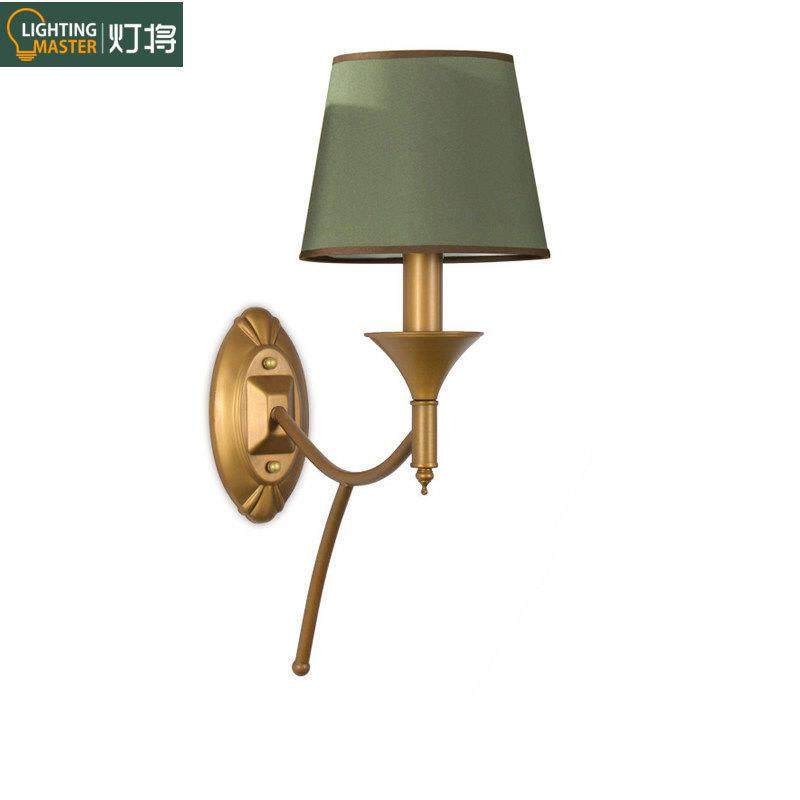 新款美式壁灯卧室床头壁灯客厅单头双头简约乡村铁艺楼梯过道灯具