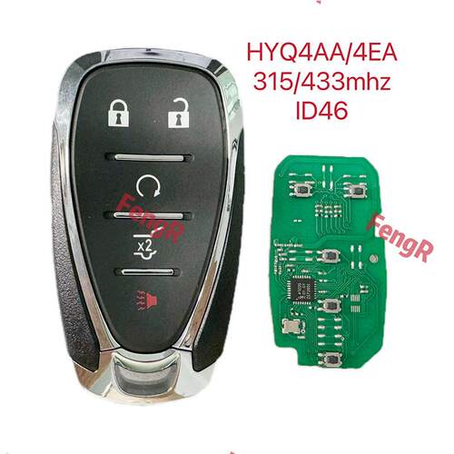 适用于5键雪佛兰智能遥控汽车钥匙46芯片315/433频率HYQ4AA/4EA