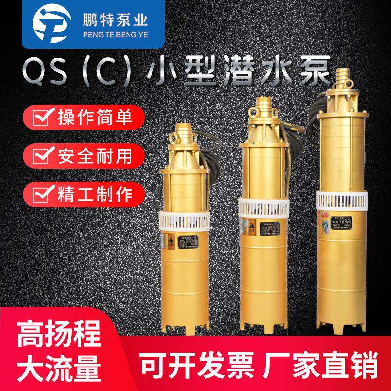 QS水浸式潜水深井泵农用工地厂房浇地灌溉各种小型轻便潜水泵三相