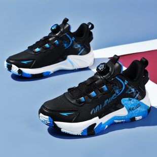 旋转纽扣男童篮球鞋秋季青少年初中学生减震耐磨跑步莆田运动男鞋