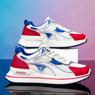 莆田男鞋春夏初中学生运动休闲跑步防滑板鞋厚底增高阿甘老爹潮鞋