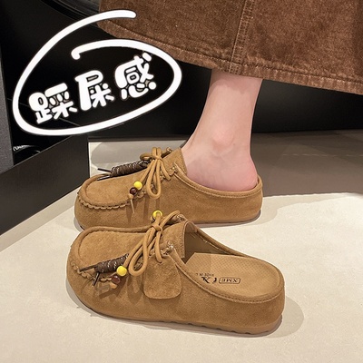 厚底内增高勃肯鞋包头半拖