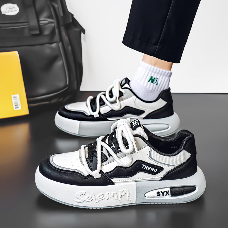 鞋子男鞋秋季2025新款初中学生厚底防滑板鞋男款百搭休闲运动潮鞋