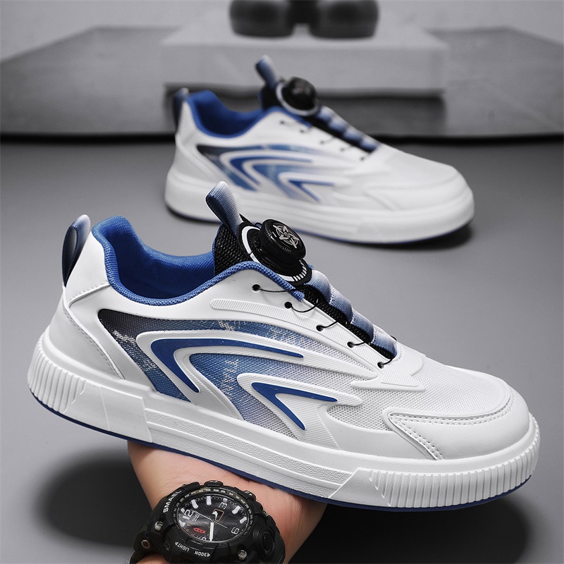 男鞋2025春季新款旋转纽扣板鞋