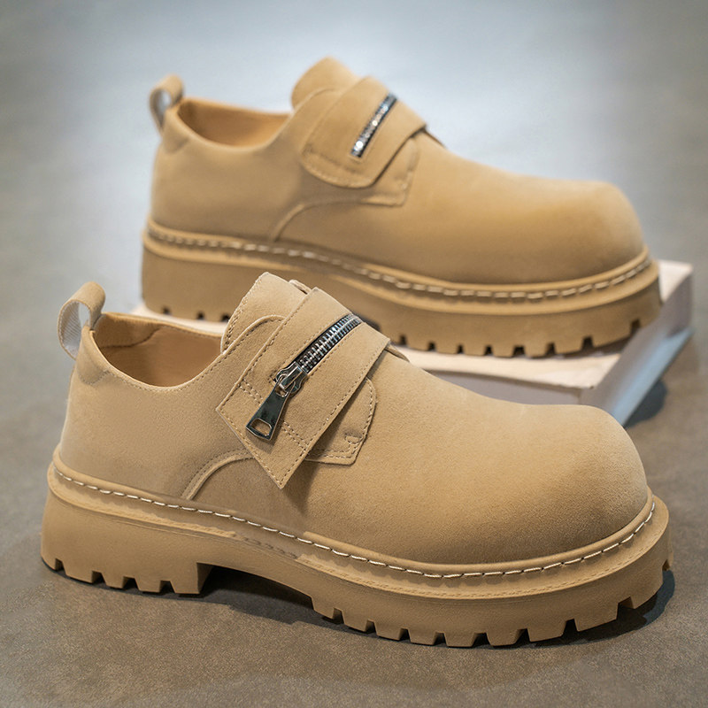 勃肯男鞋秋季英伦风潮流百搭复古休闲运动厚底增高大头工装德比鞋