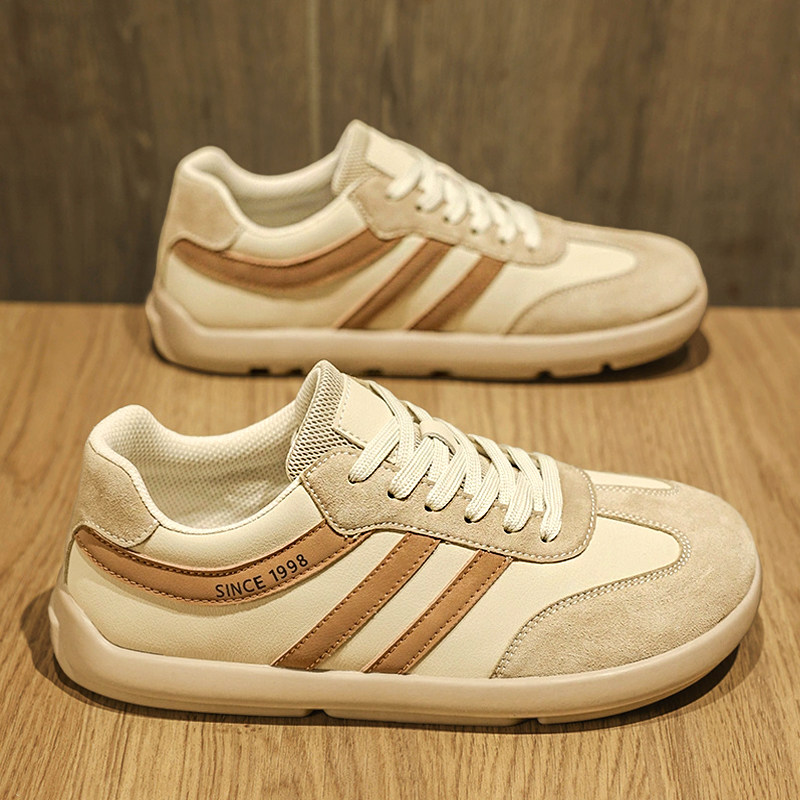 德训鞋男款秋季2025新款男士休闲鞋百搭软底防滑运动板鞋宽头鞋子