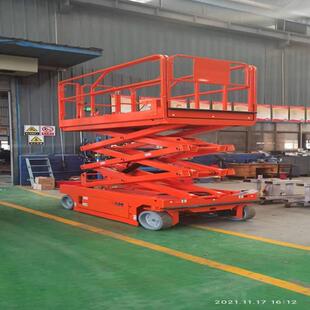 升降车厂家电动升降8米12米剪叉式升降机济南华北升降平台优惠