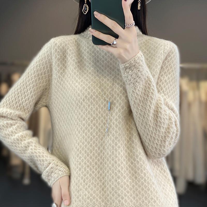 女半高领毛衣秋冬打底衫针织厚款保暖秋冬时尚毛衣百搭