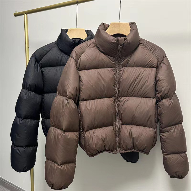 立领羽绒服女装新短款小个子冬季加厚韩版百搭潮纯色面包服外套厂