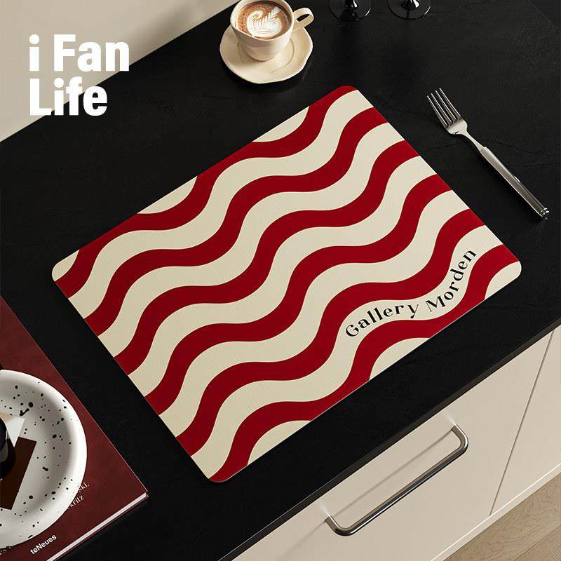 范店里安变奏红色厨房台面沥水垫餐具桌布碗盘杯垫桌面吸水速干垫,居家布艺,家用脚垫,淘宝优惠券,粉丝福利购,淘宝优惠卷