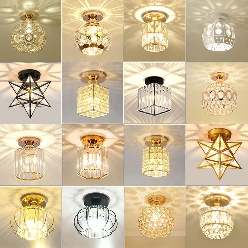 水晶过道灯 走廊灯 阳台吸顶灯LED北欧风格个性创意小吊灯玄关灯