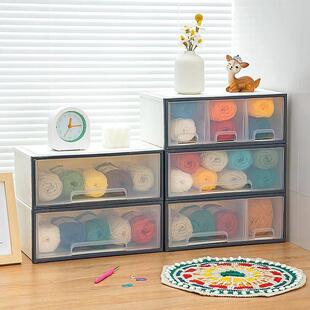 毛线团收纳箱手工线棉线置物架自制编织布艺材料包整理盒抽屉式