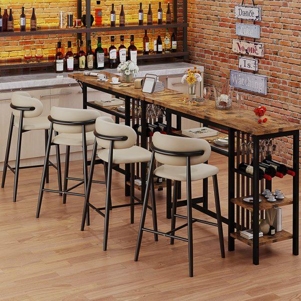 轻奢家用高脚椅软包靠背吧台椅简约现代酒吧KTV咖啡厅休闲高脚凳