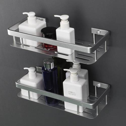 化妆室置物架浴室单层收纳厕所墙上厨房壁挂式卫浴洗澡洗手间打孔