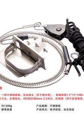 极速钢丝绳套猪器野外嘴绳式神器套嘴全自动捕P拉绳器猪用金属防
