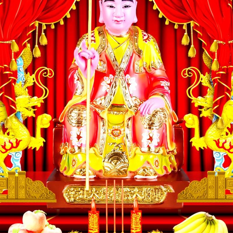 极速大小款辛丑太岁神杨信大w将军神像画像挂画自粘贴画 可带实木