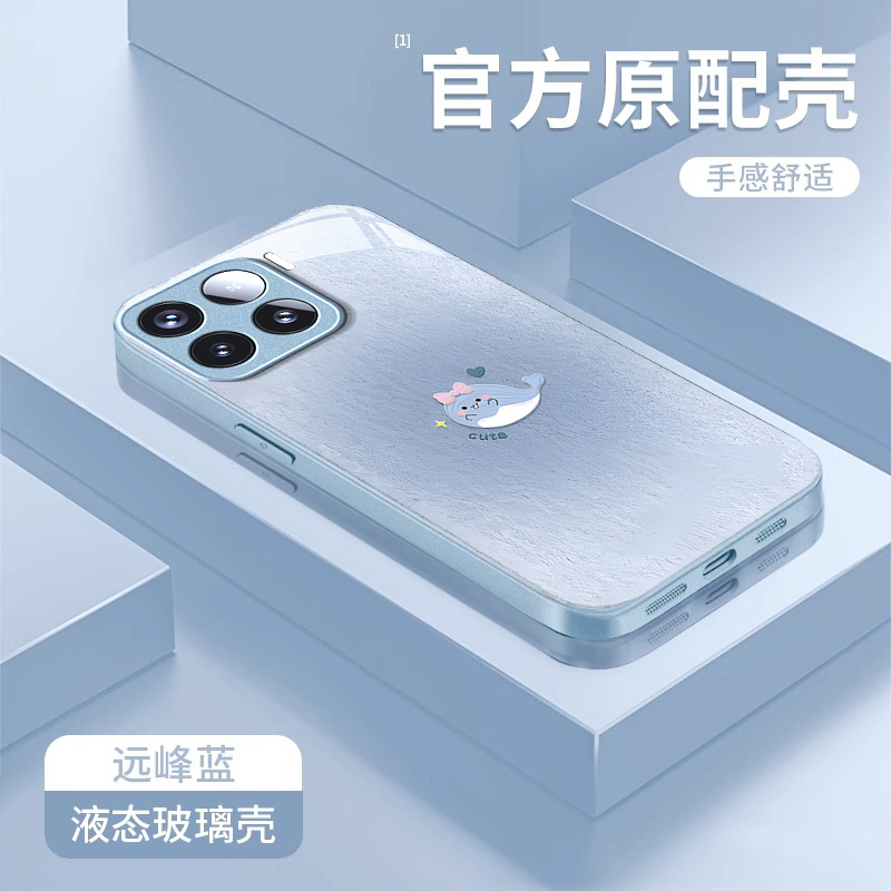适用小米15新款手机壳civi5Pro可爱海豚civi3/2轻奢女款MIUI14全包玻璃13ultra防摔软边12X高级感11带挂绳10S