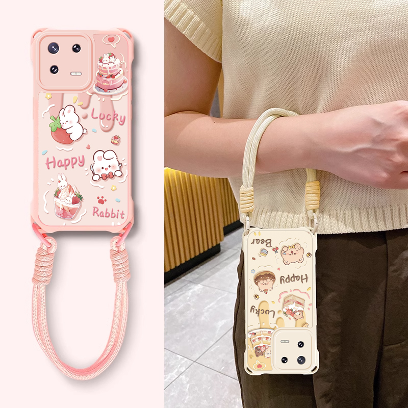 适用小米13手机壳14Pro奶酪动物15ultra个性创意高级感新款女MIUI13全包防摔四角挂绳壳12X时尚爆款11青春版