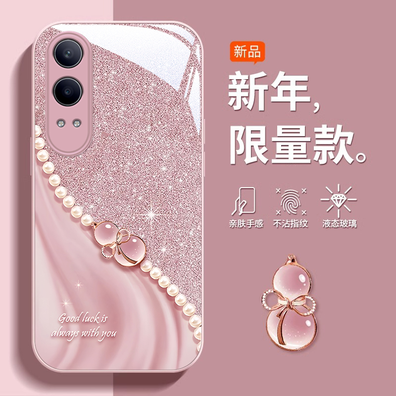 适用oppok12x手机壳新款k10pro水晶葫芦opp0可爱女网红k9s专用k12金属漆玻璃k9pro高级感k7镜头k11全包潮