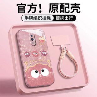 金属漆玻璃创意卡通网红女款 可爱搞怪煤球R15梦境版 全包防摔保护套 颜值时尚 适用OPPOR17手机壳新款