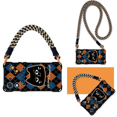 适用荣耀新款可爱卡通四角挂绳壳