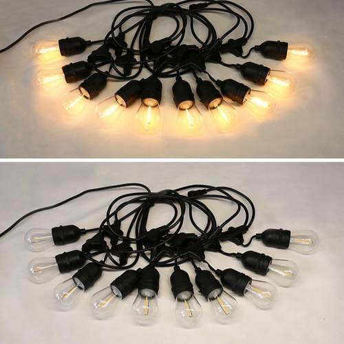 E27插电S14灯串15LED梨形灯泡气氛装扮圣诞节日庭院草坪装饰灯派