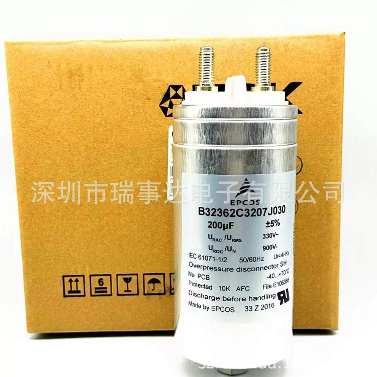 B32362A4107J080 J081 EPCOS 100uF 1200V/480VAC 电力电容器