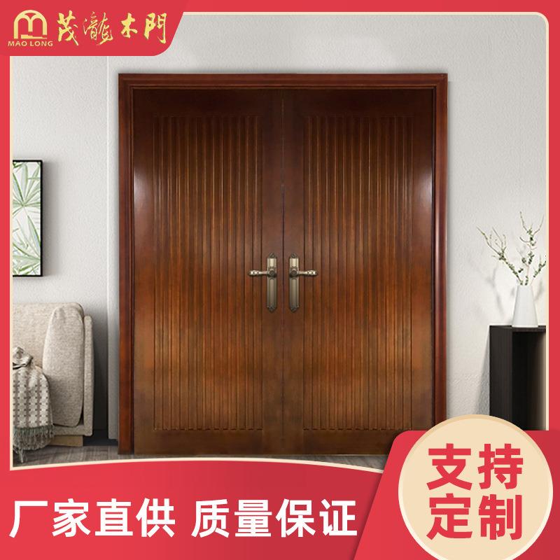 菠萝格原木门套装稳固结构双开大门防腐防潮安全入户门防盗门