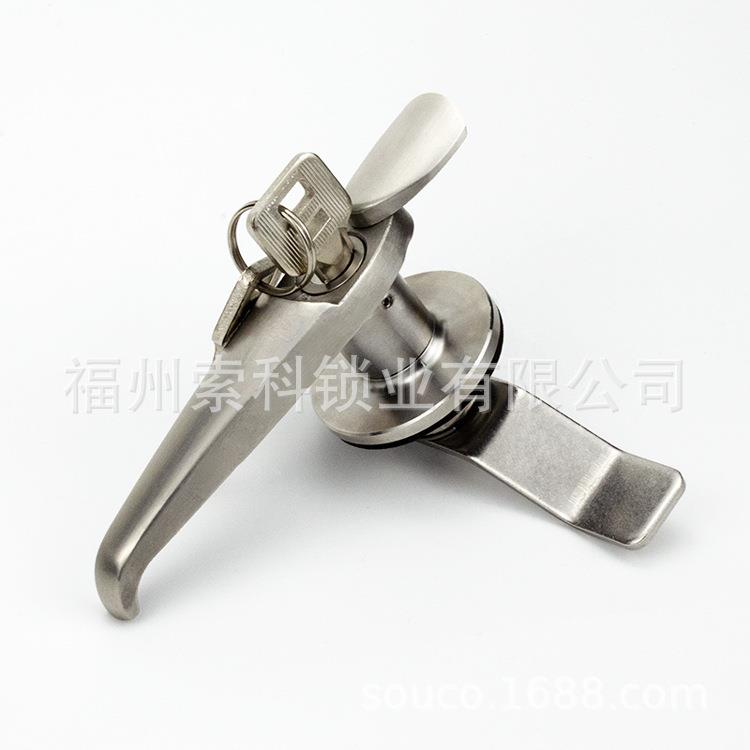 配电箱锁开关柜门锁MS308-3电柜锁转舌执手锁不锈钢304开关柜锁