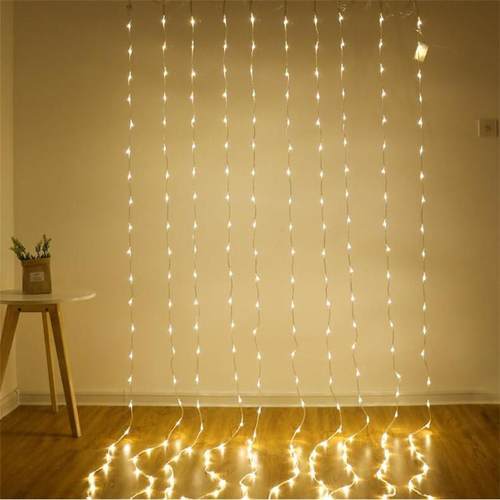LED瀑布流水灯网红房间改造卧室窗帘装饰灯背景布置彩灯串星星灯